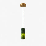 Cargar imagen en el visor de la Galería, One head green jade cylinder pendant lamp with 2.36 inch / 6 cm shade