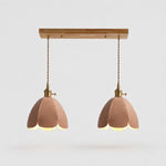 Cargar imagen en el visor de la Galería, Two-light natural leather linear pendant