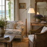 Bild in die Galerieansicht laden, Vintage swing arm floor lamp beside a reading chair