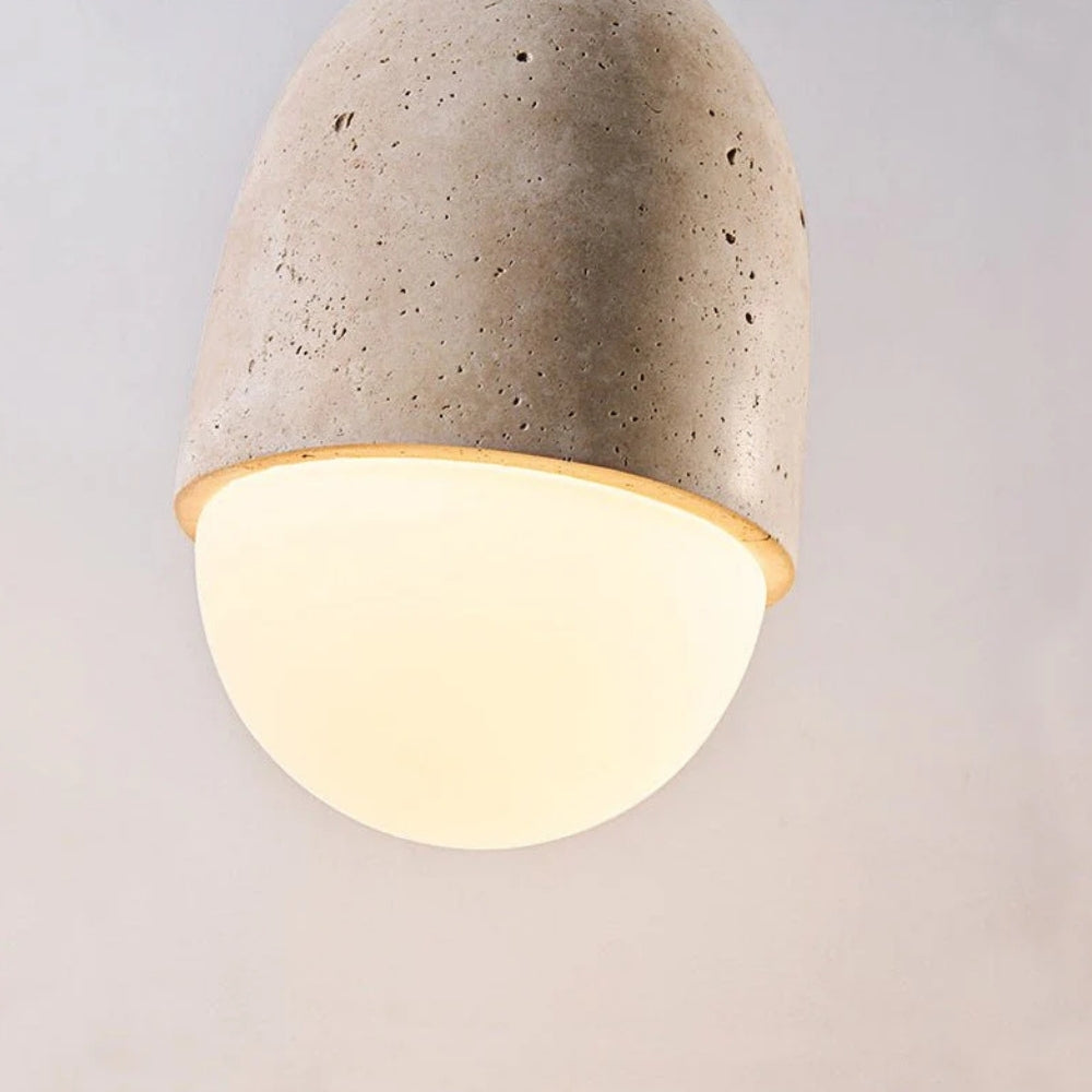 Lampada a Sospensione a Gruppo di Sfere Moderne Orbaltis - Lampada a Sospensione in Pietra Naturale e Vetro per Soggiorno o Cucina
