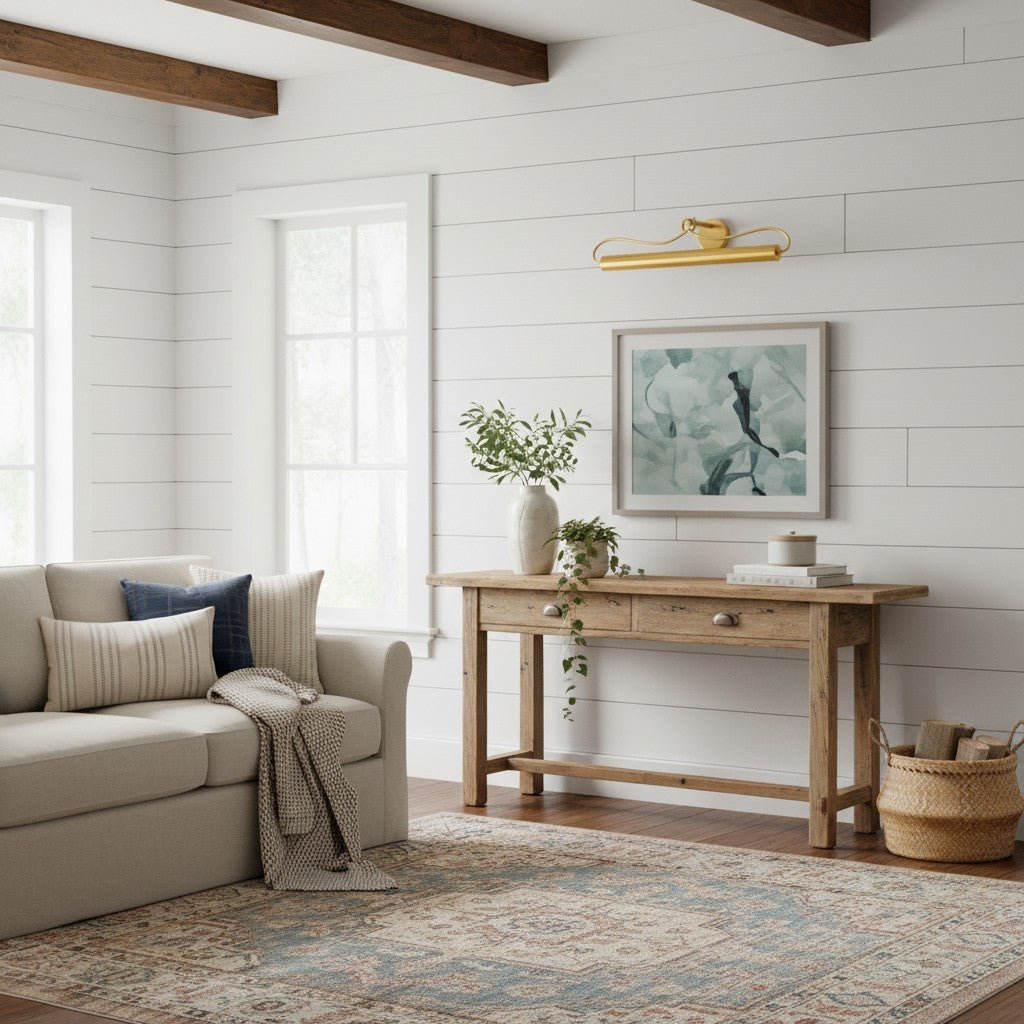 Aplique de luz para cuadros Aurix con diseño de brazo curvado - Iluminación de pared elegante para arte y espacios habitables