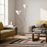 Load image into Gallery viewer, Kysara Floor Lamp - Dual-Stem Floral Design are Suitable for Placement in the Living Room or Bedroom or Study