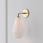 Load image into Gallery viewer, Merin Sculptural Milk Glass Geometric Wall Lamp
