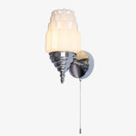 Cargar imagen en el visor de la Galería, Chrome pull-chain Art Deco wall sconce