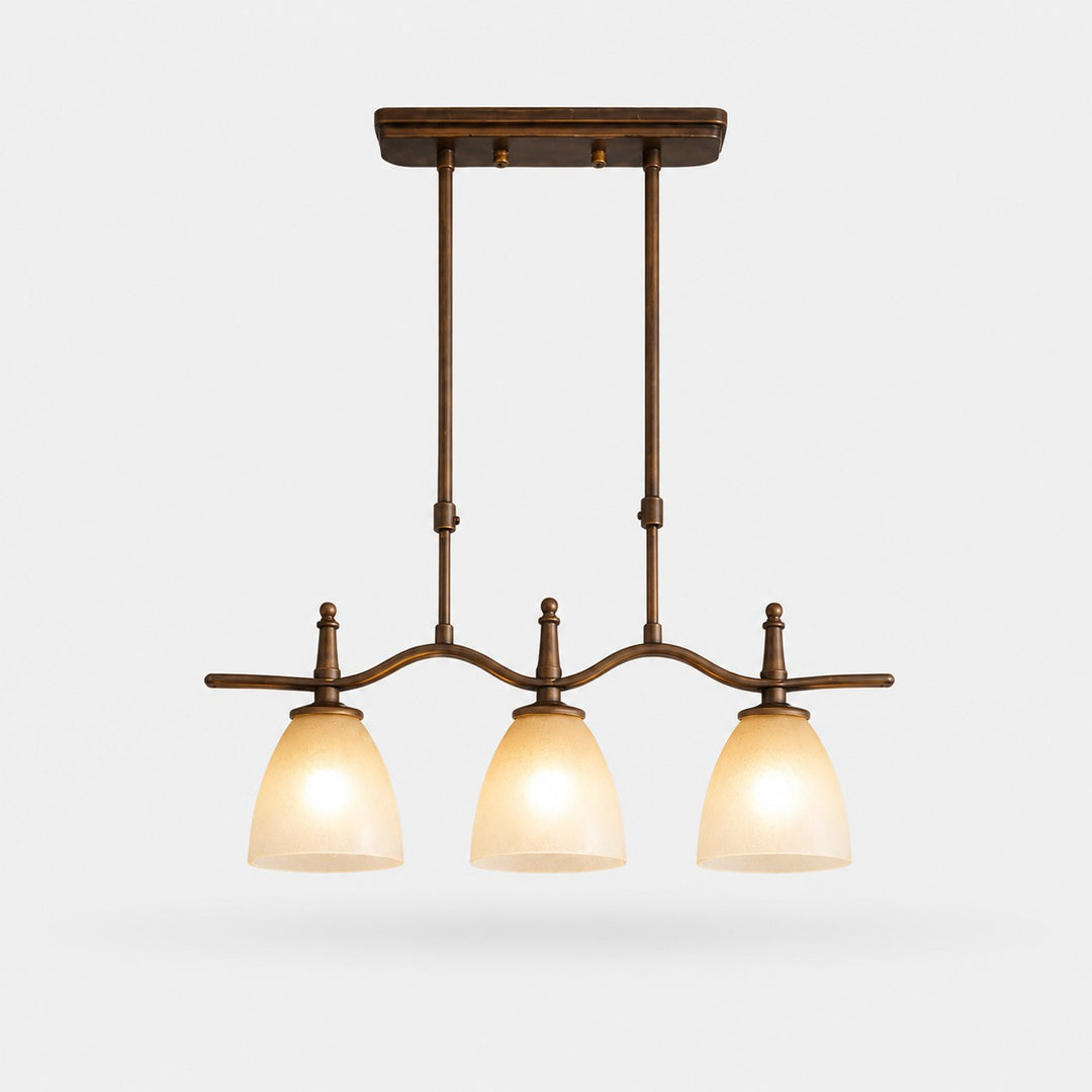 Vintage liniowa lampa wisząca ze szkła