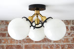 Load image into Gallery viewer, Glorica Glass Globe Light - Mid Century Semi Flush Ceiling Lamp
