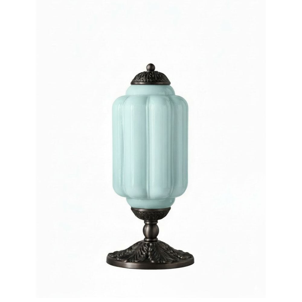 Retro Eloise Milk Glass Table Lamp for Bedroom Decor