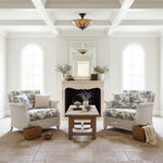 Załaduj obraz do przeglądarki galerii, TF Dark Star Tiffany Lampa Sufitowa – Witrażowy Wzór Gwiazdy do Jadalni lub Holu