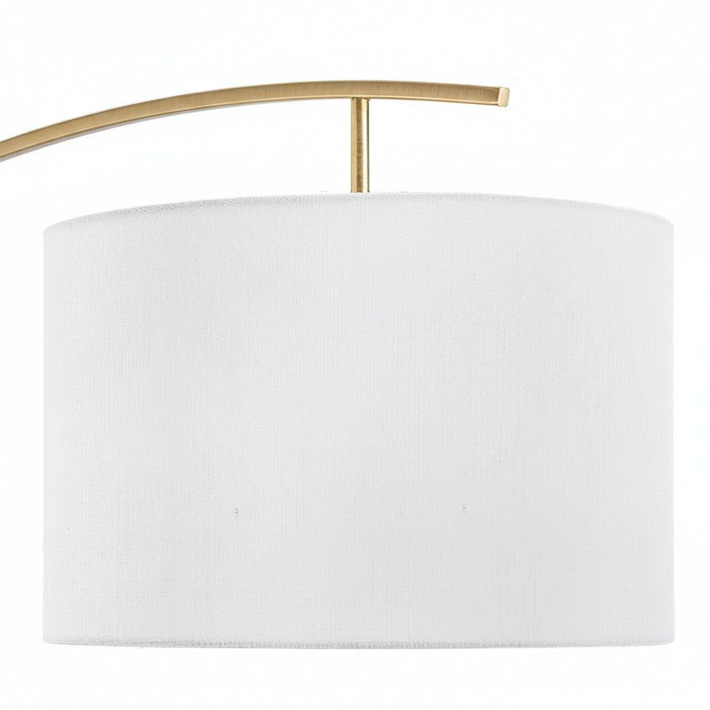 AstraLoop Moderne Bogen-Stehlampe mit Stoffschirm – Elegantes Schlankes Gebogenes Metall-Design für Innenräume