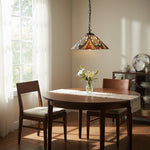 Charger l’image dans la visionneuse de la galerie, Suspension TF Hector – Luminaire décoratif en vitrail Art Nouveau pour salle à manger ou salon