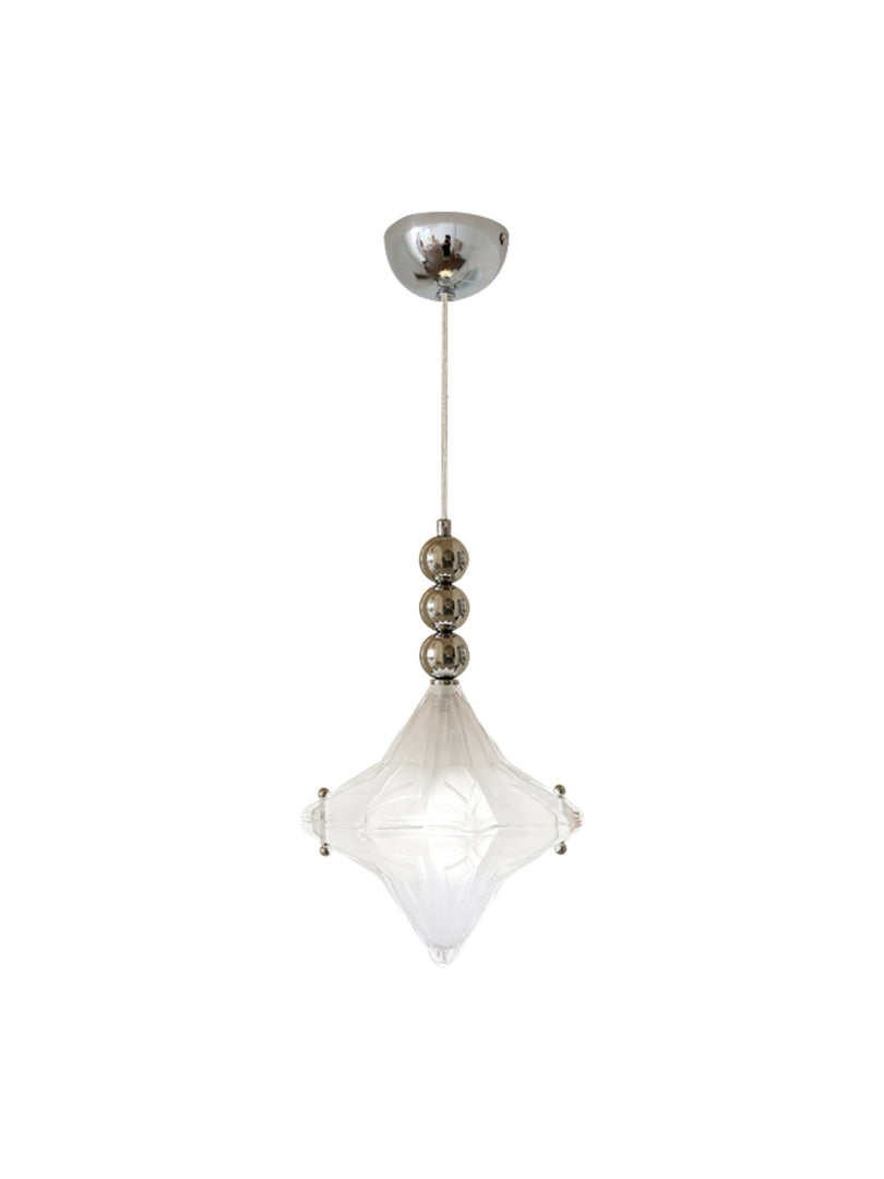 Art Deco Astris Elara Star Pendant Light – Frosted Glass Pendant with Geometric Style
