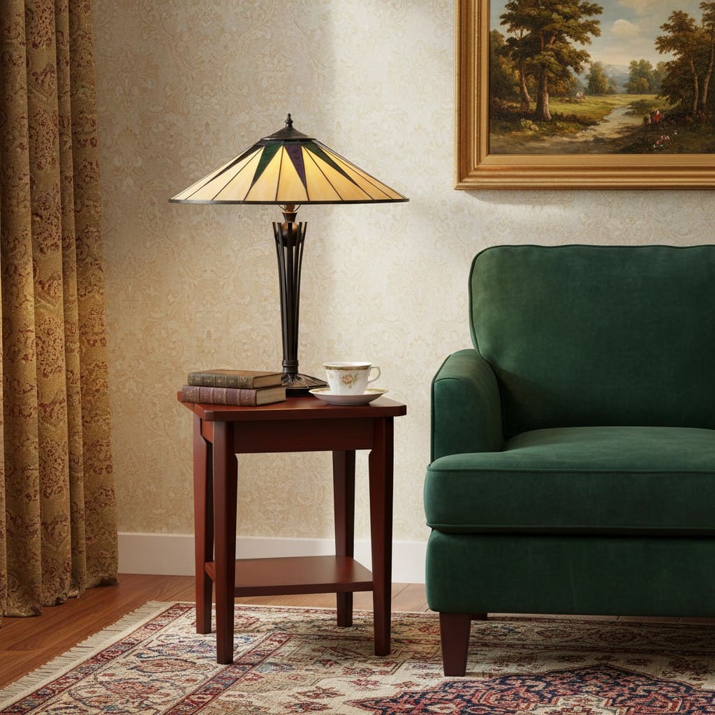 TF Dark Star Tiffany-stijl geometrische kap tafellamp voor slaapkamer en sfeerverlichting