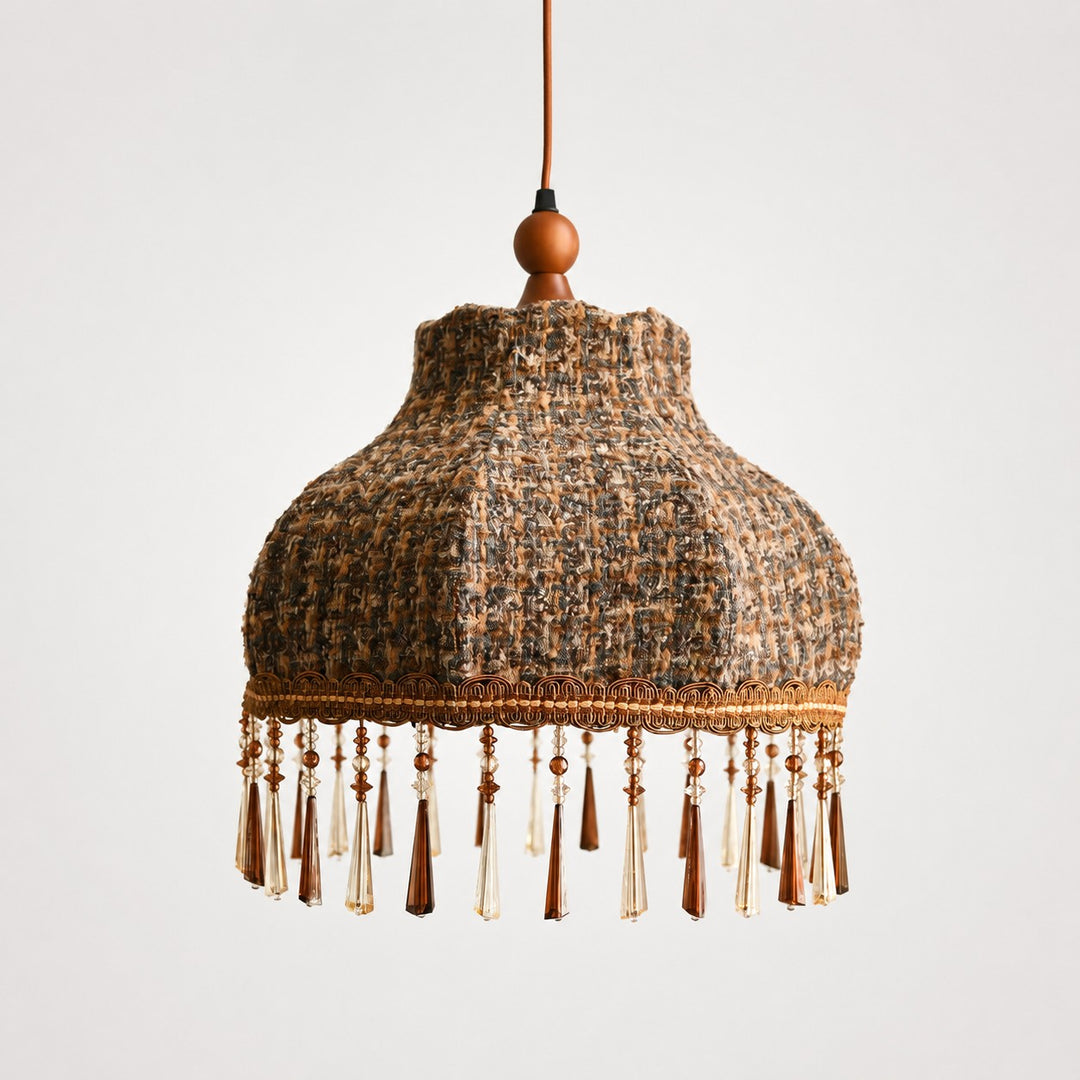 Vintage Fabric Fringe Pendant Lamp