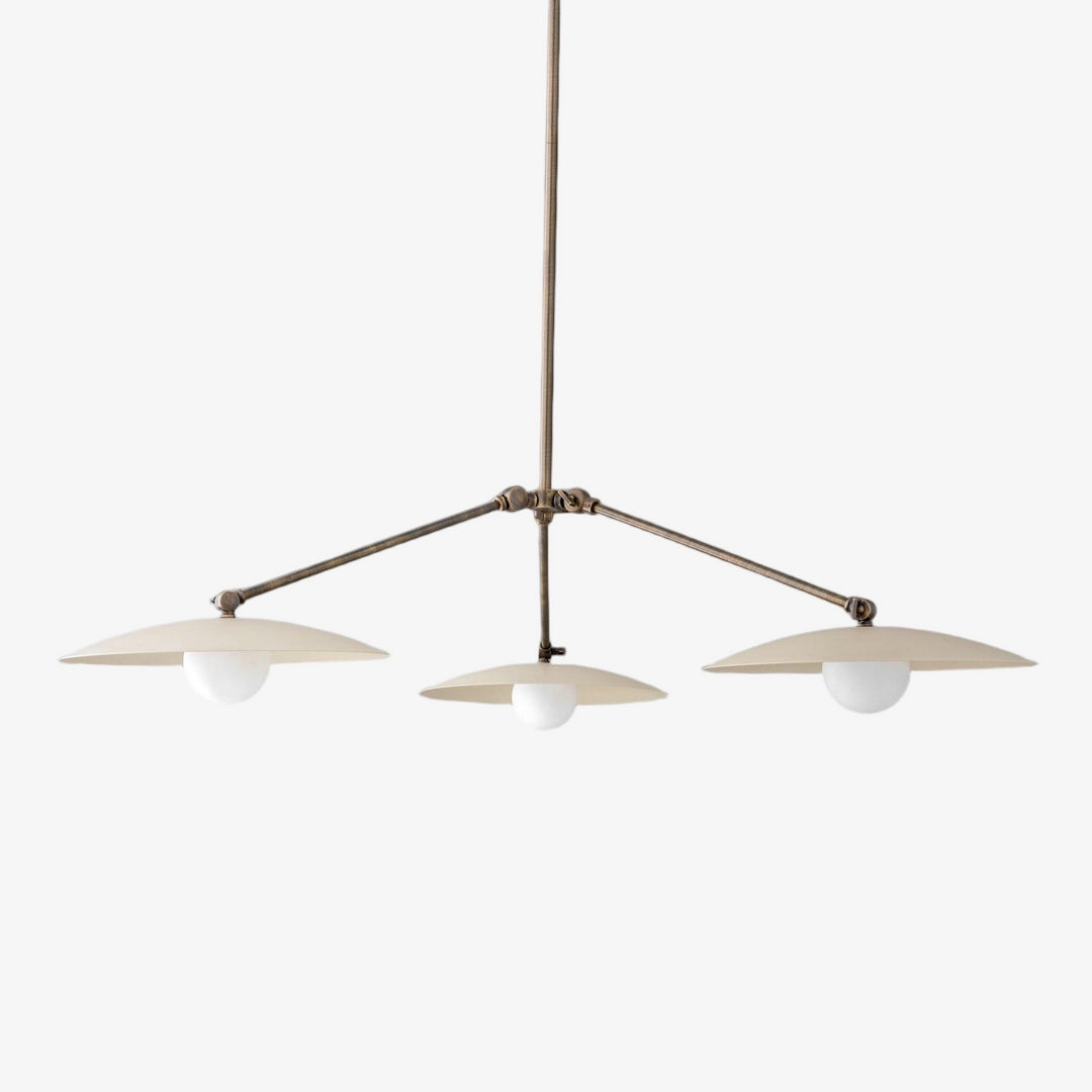 Curva Metal Antique Brass Chandelier - Modern Industrial Lighting Pendant