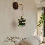 Cargar imagen en el visor de la Galería, Colorful glass wall sconce above a sofa