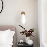 Load image into Gallery viewer, Merin Sculptural Milk Glass Geometric Wall Lamp
