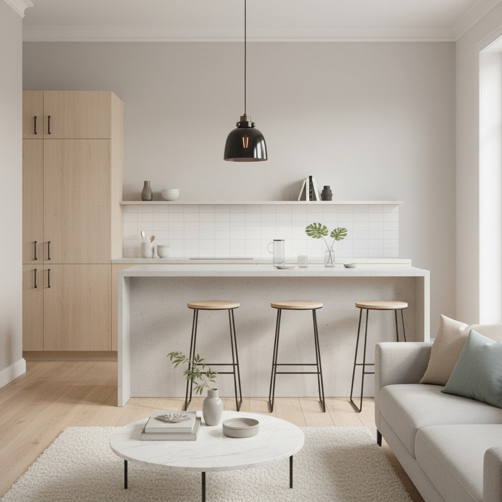 Readium getintelde glazen hanglamp - minimalistische koepelkap verstelbaar voor keukeneiland en eetkamer