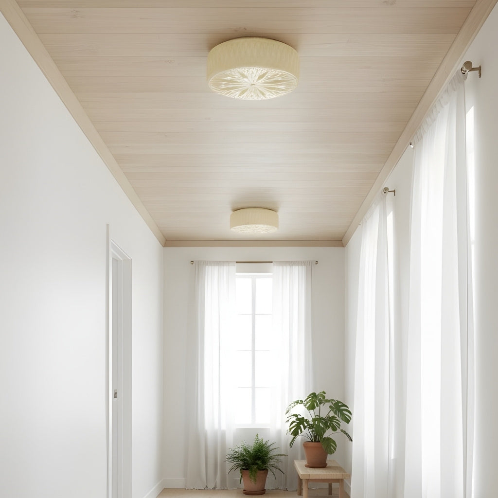 Mistaro Minimal Glass Ceiling Lamp - Flush Mount Design for Living Room and Bedroom