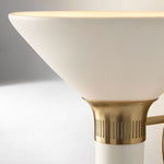 Load image into Gallery viewer, Calvor Champagne Bronze Sconce – Porcelain Ivory Shade Hardwired Wall Light
