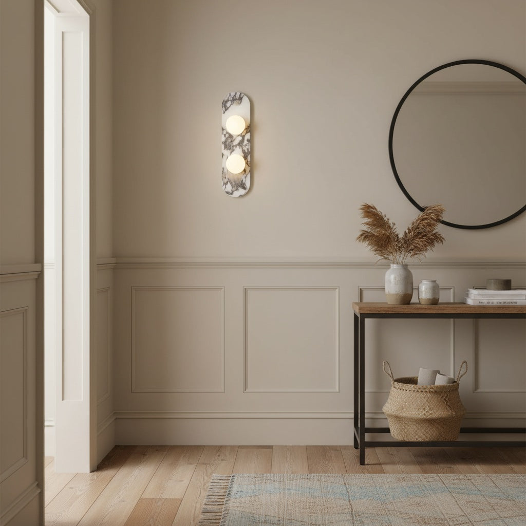 Vinbrea Modern Accent Wall Lamp – Marble Body Design for Living Room or Bedroom