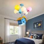 Cargar imagen en el visor de la Galería, Colorful Balloon House LED Pendant Light for Kids Rooms