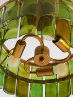 Afbeelding laden in galerijweergave, Verdura Glas Semi-Opbouwarmatuur - Elegante Groene Glazen Plafondlamp
