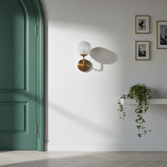 Aplique de Pared de Vidrio Esculpido Modo – Lámpara Moderna de Luz Difusa para Entradas