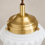 Cargar imagen en el visor de la Galería, Brass finish cap and milk glass shade detail