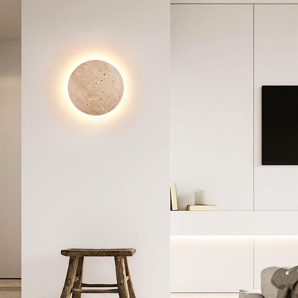 Aplique de Pared Redondo de Travertino Amber Loft