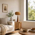 Cargar imagen en el visor de la Galería, Woven table lamp styled beside a bed in a natural room