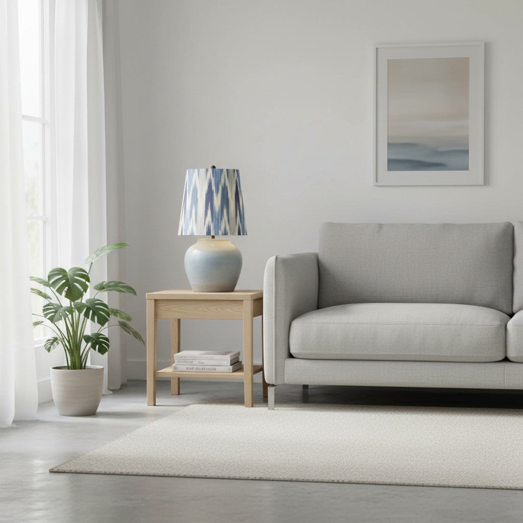 Ceruna moderne keramische bedlamp met linnen stoffen kap – elegante verlichting voor slaapkamer en woonkamer