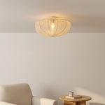 Bild in der Galerieansicht laden, Lumifil Drapierte Mesh-Deckenleuchte – Boho Rustikale Strukturierte Lampenschirmlampe für Wohnzimmer oder Schlafzimmer