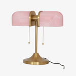 Load image into Gallery viewer, Aurebron Fluted Glass Table Lamp - Modern Decorative Metal Base Table Lamp for Living Room