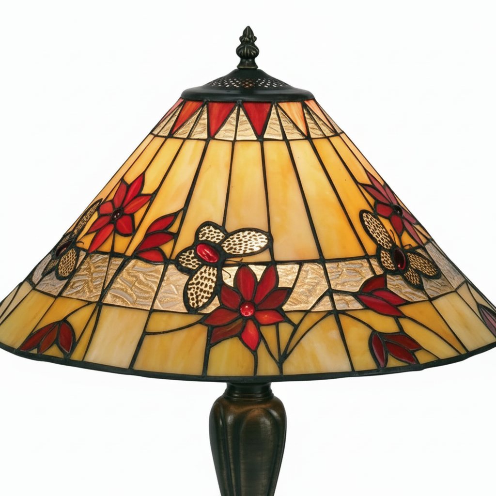 TF Butterfly Tafellamp – Met de hand gesneden glas-in-lood kap tafellamp voor woonkamer en slaapkamer