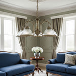 Charger l’image dans la visionneuse de la galerie, Suspension en verre côtelé TF Vintora – Finition métallique élégante pour cuisines, salles à manger et couloirs