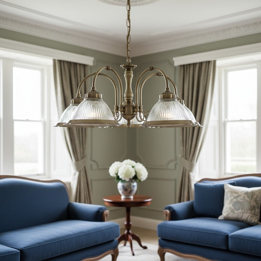 Suspension en verre côtelé TF Vintora – Finition métallique élégante pour cuisines, salles à manger et couloirs