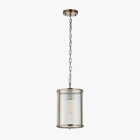 RibGlow geribde glazen hanglamp - Antieke stijl hanglamp voor eetkamer