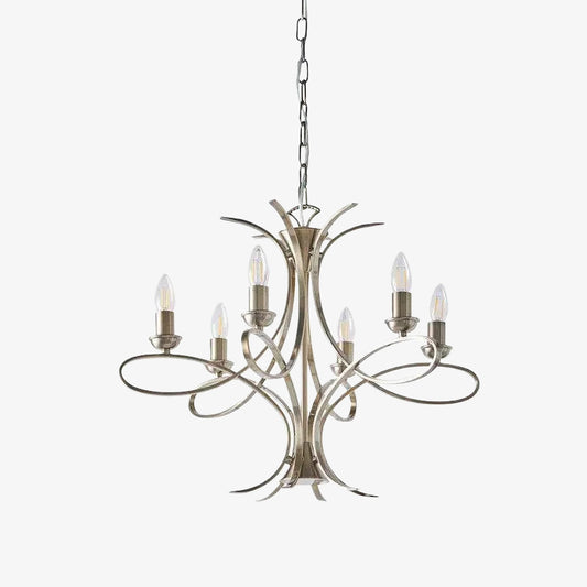 Candelabro de Luz Geométrica Foline – Acabado Níquel con Brillo Ambiental para Pasillos y Cocinas