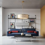 Afbeelding laden in galerijweergave, Liorin Geometrische Hanglamp – Moderne Sierlijke Metalen en Stoffen Kap Hanglamp voor Interieurs