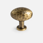 Charger l'image dans la visionneuse de la galerie, 33 mm large oval hammered antique brass cabinet knob