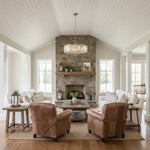 Charger l’image dans la visionneuse de la galerie, Suspension ronde Beveline 6 lumières - Abat-jours en verre taillé Cadre métallique élégant pour îlot de cuisine ou salle à manger