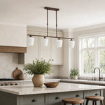 Bild in die Galerieansicht laden, Strellux four-head Coffee Brown chandelier over a kitchen island