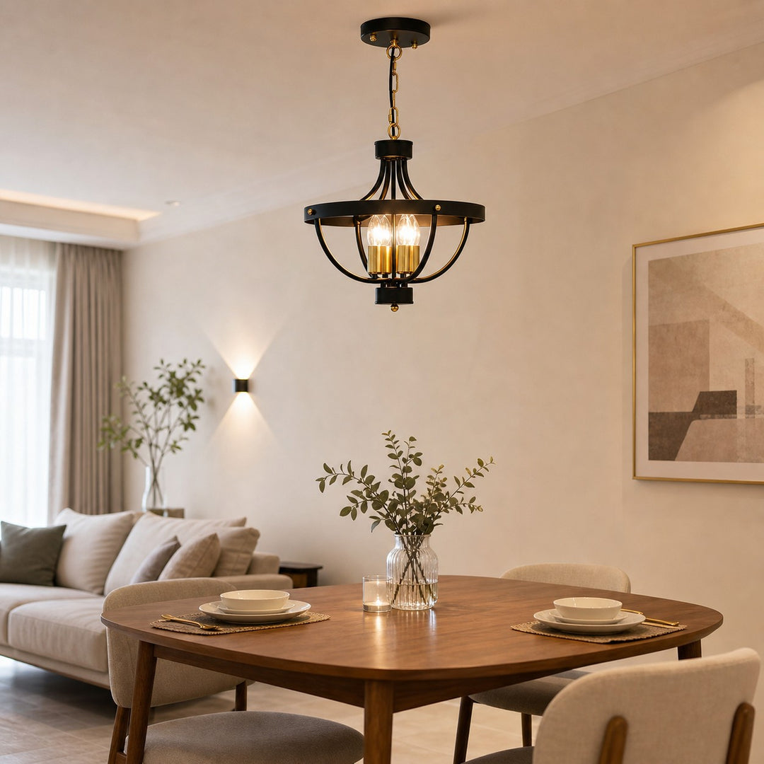 Vintage plafondlamp in landelijke stijl, halfopbouw