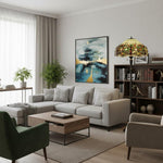 Load image into Gallery viewer, TF Dragonfly Motif Floor Lamp – Vintage Stained-Glass for Living Rooms