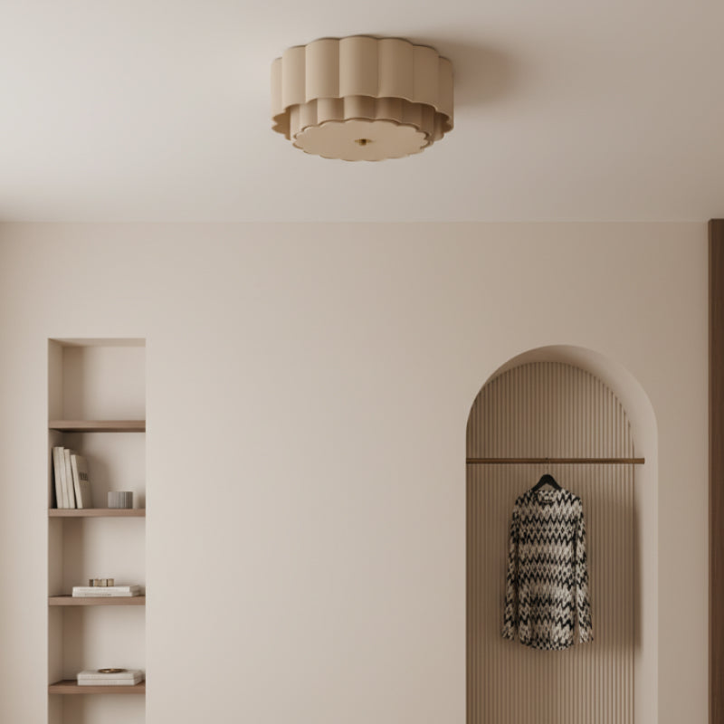 Velune Plafonnier Rétro en Tissu Fleur - Lampe de Plafond Style Vintage pour Salle à Manger et Couloirs