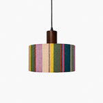 Cargar imagen en el visor de la Galería, Ribbon Stripe medium fabric drum pendant