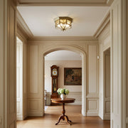 Plafonnier encastré style lanterne antique Braleen – Design en verre clair pour salon et chambre