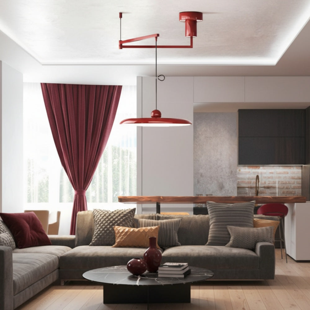 Swinglo Schommelarm Hanglamp - Verstelbaar Schijfontwerp Hanglamp voor Eetkamer N65