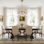 Afbeelding laden in galerijweergave, Brazara Multi-Light glazen kap hanglamp – gebogen metalen armen voor moderne woningen