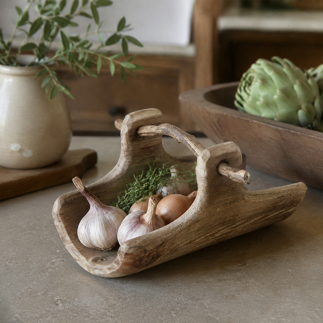 Handcrafted Willow Wood Carry Tray